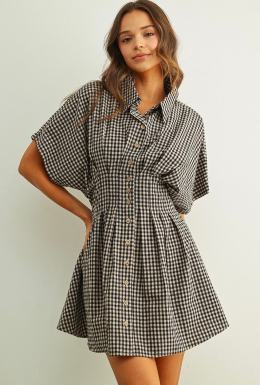 GINGHAM SHIRT DRESS GINGHAM SHIRT DRESS